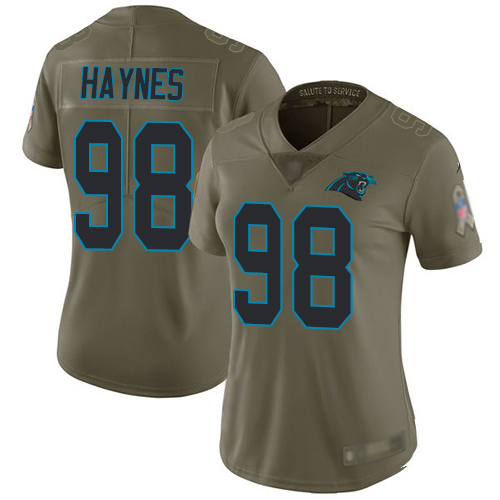 Carolina Panthers Limited Olive Women Marquis Haynes Jersey NFL Football #98 2017 Salute to Service->carolina panthers->NFL Jersey